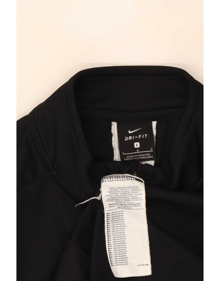 Nike Hombre Dri Fit Chándal Top Chaqueta Grande Negro Colorblock Poliéster
