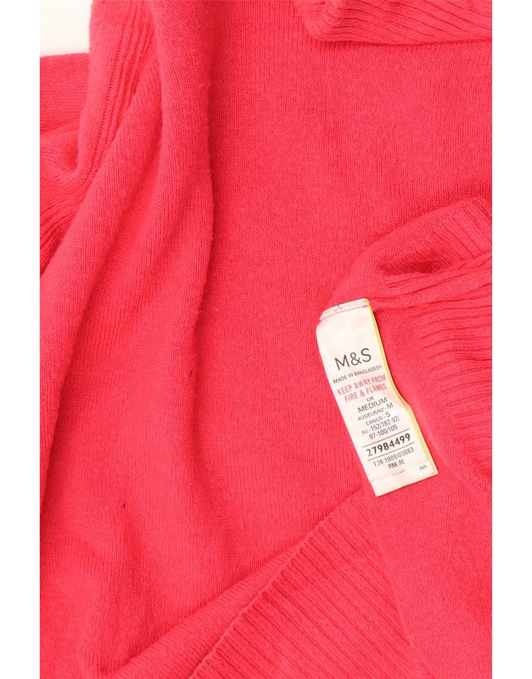 Marks & Spencer Suéter tipo jersey con cuello vuelto para mujer Reino Unido 44 Acrílico rosa mediano