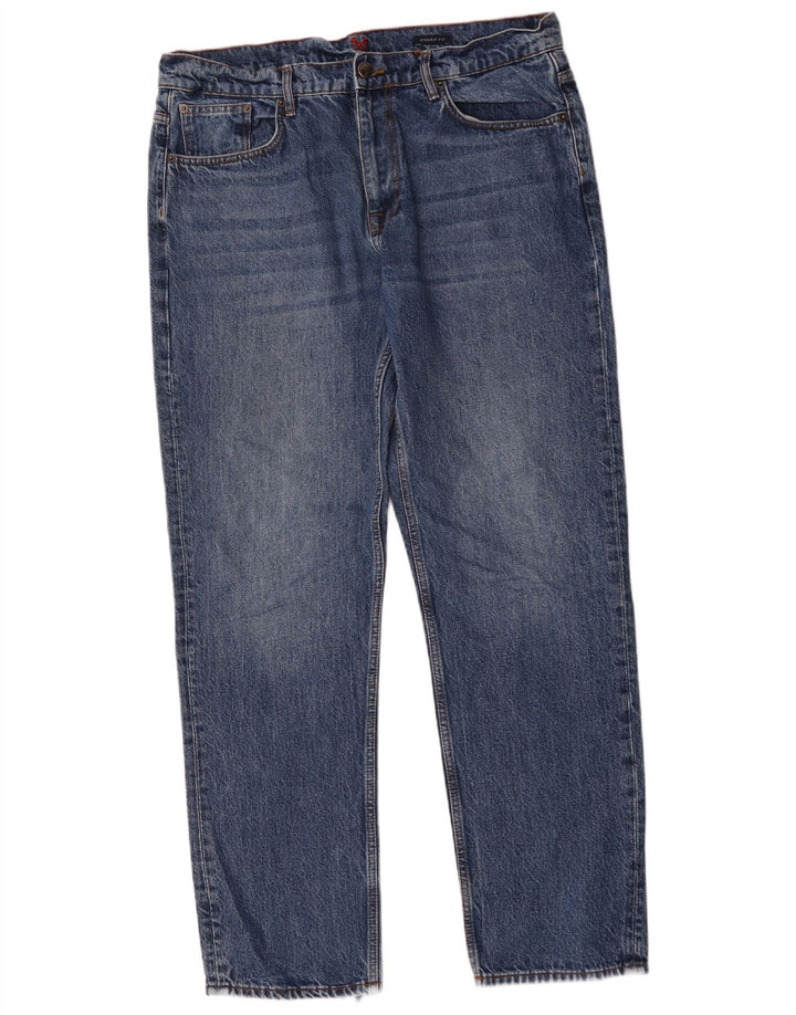 Crew Clothing Vaqueros rectos para hombre W36 L32 Azul