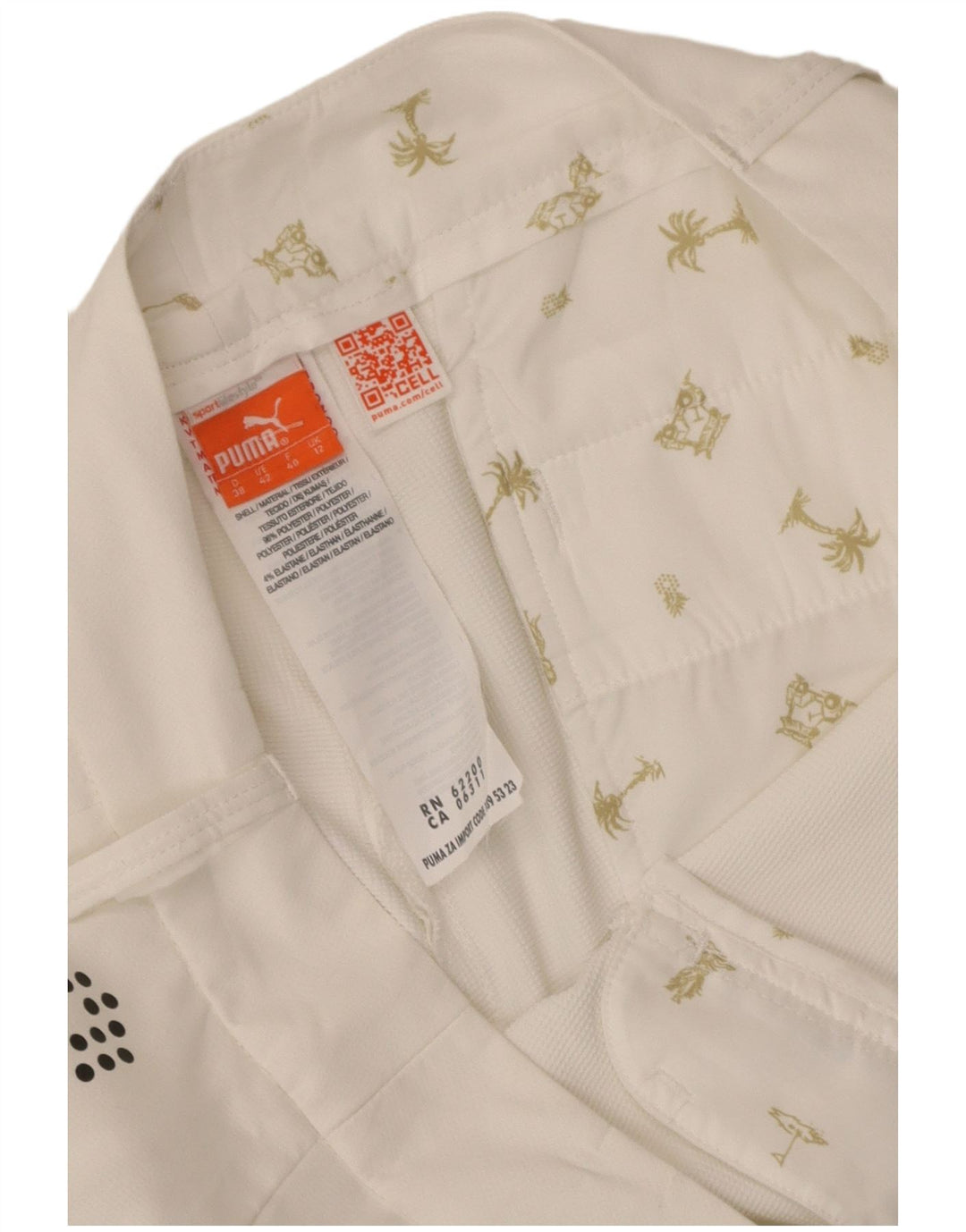 Puma Pantalones cortos chinos para mujer UK 12 Medium W34 Poliéster blanco