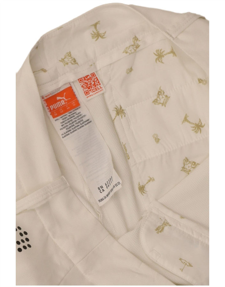 Puma Pantalones cortos chinos para mujer UK 12 Medium W34 Poliéster blanco