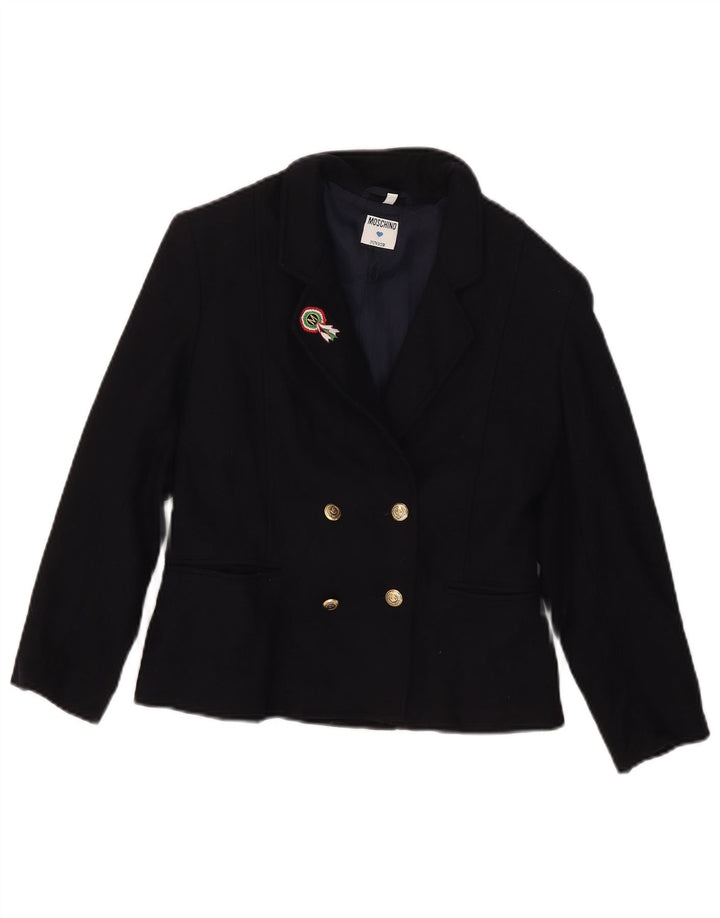 Moschino Chaqueta Niña Blazer Cruzada 7-8 Años Lana Azul Marino