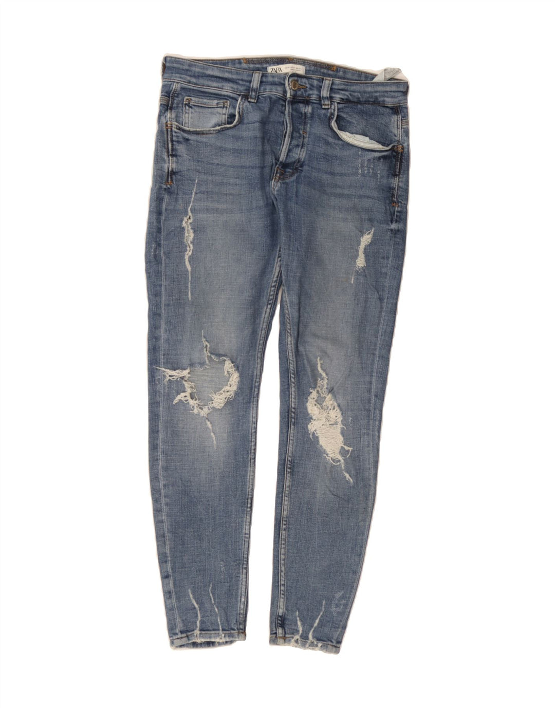 ZARA Womens Distressed Slim Jeans EU 40 Medium W31 L30 Blue Cotton Vintage Zara and Second-Hand Zara from Messina Hembry 