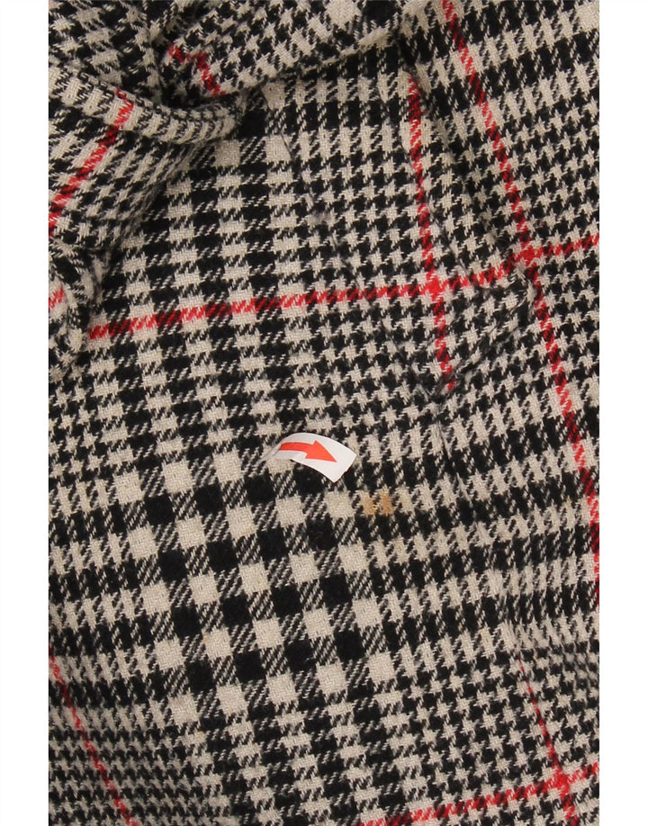 Vintage mujer doble pecho gabardina IT 46 gran cheque gris