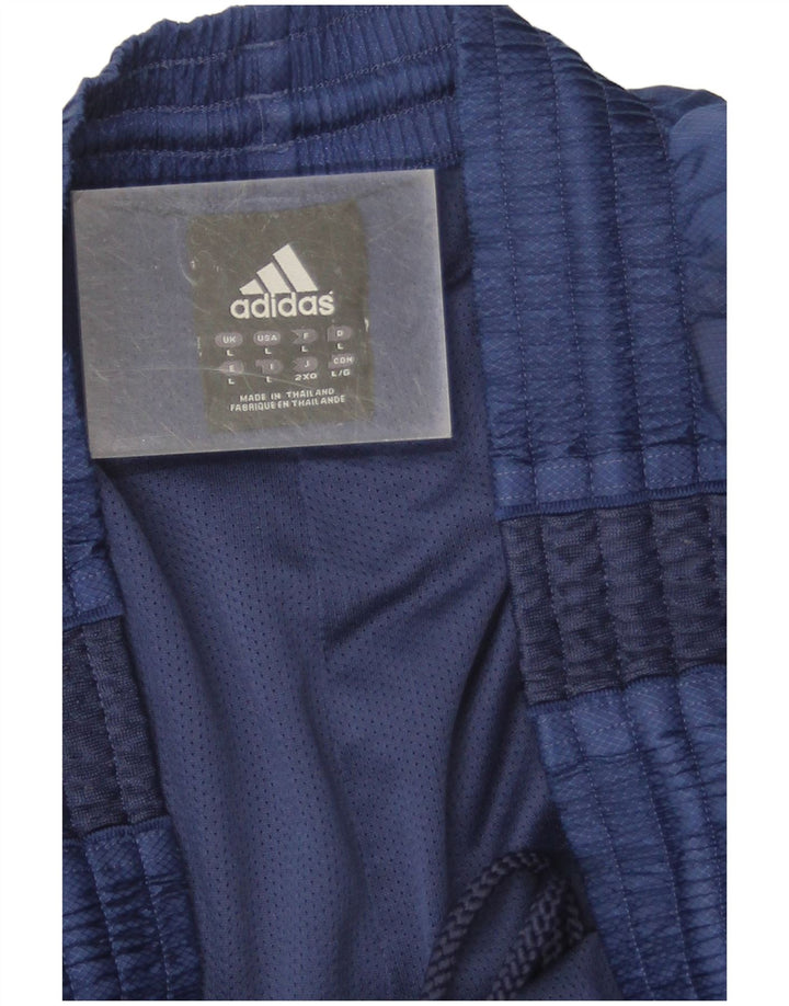 Adidas - Pantalones cortos deportivos para hombre, talla grande, poliéster, color azul marino