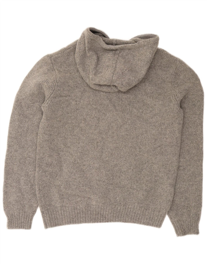 Jack Wills Jersey con cuello y botones y capucha para hombre de lana gris medio
