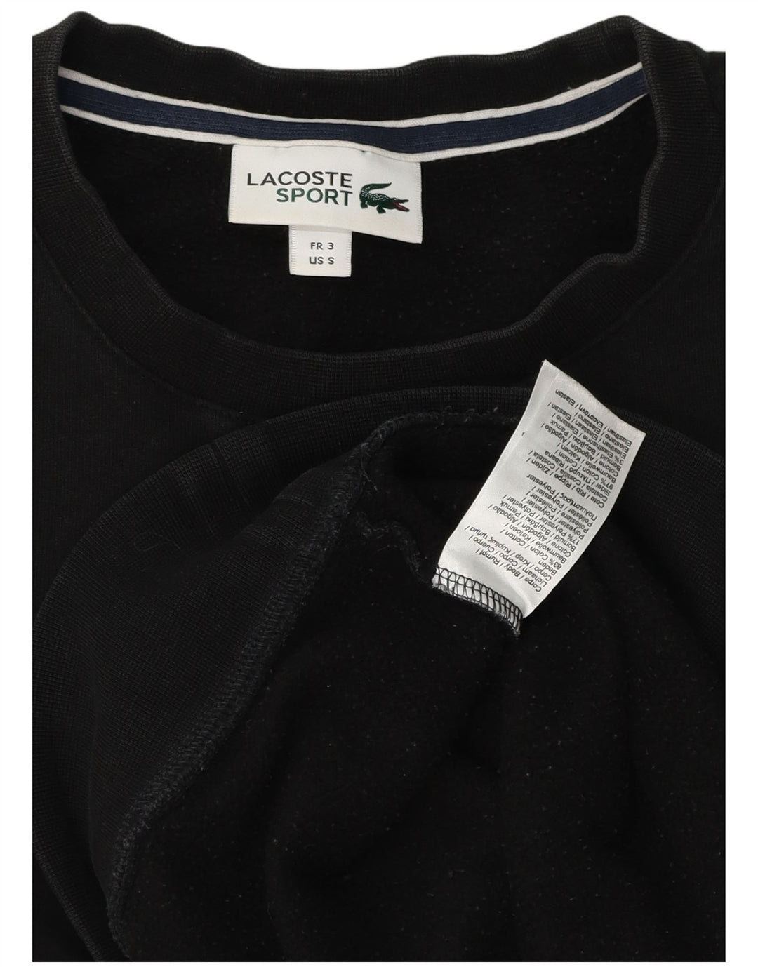 Lacoste - Sudadera para hombre, talla 3, talla pequeña, algodón negro