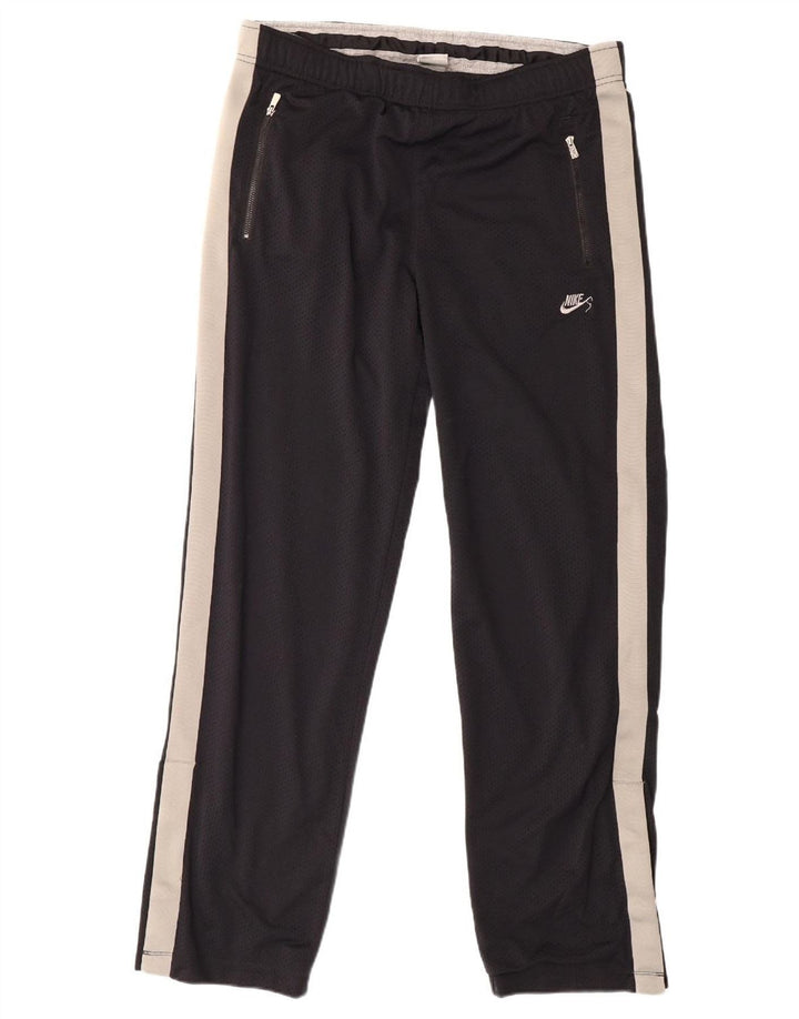 NIKE Mens Tracksuit Trousers Medium  Navy Blue Colourblock Polyester