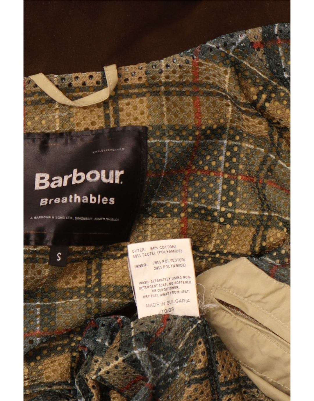 BARBOUR Chaqueta utilitaria con capucha para hombre UK 36 Small Beige Cotton