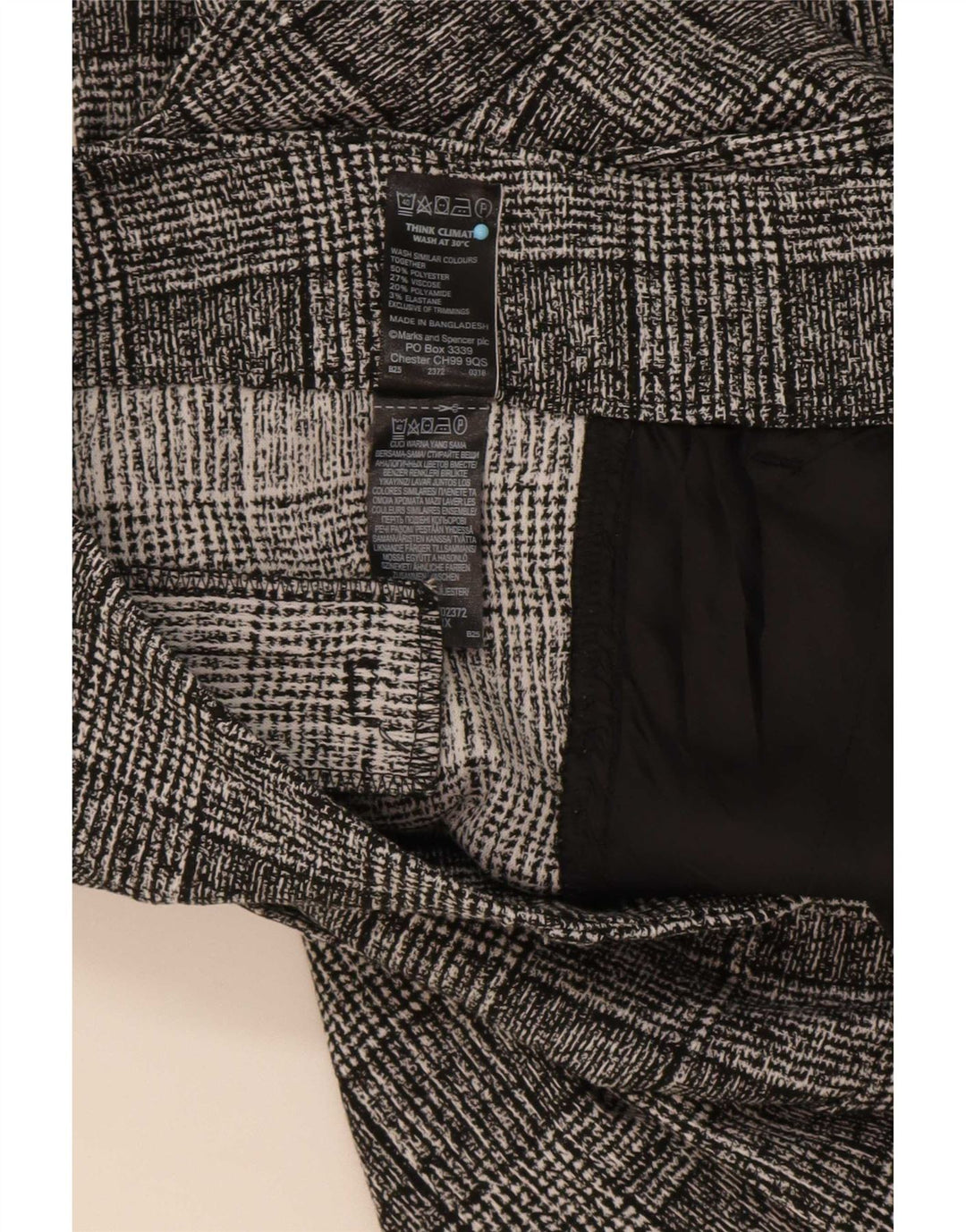 Marks & Spencer Pantalones de traje para mujer UK 40 Large W34 L32 Grey Check