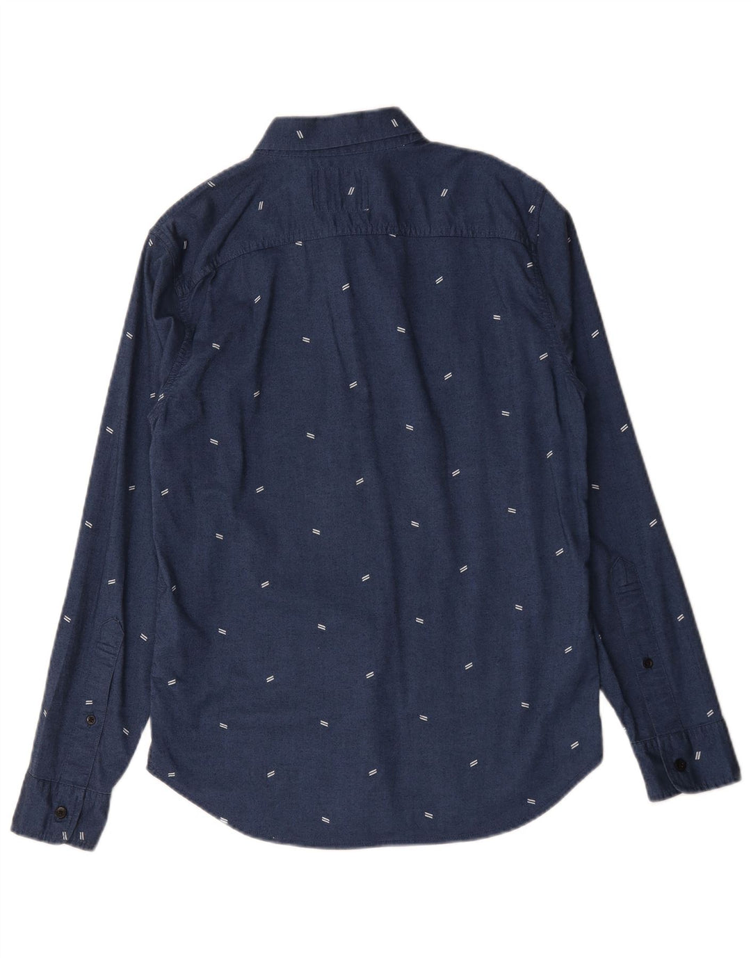 Camisa Hollister Hombre Pequeña Algodón Manchado Azul Marino