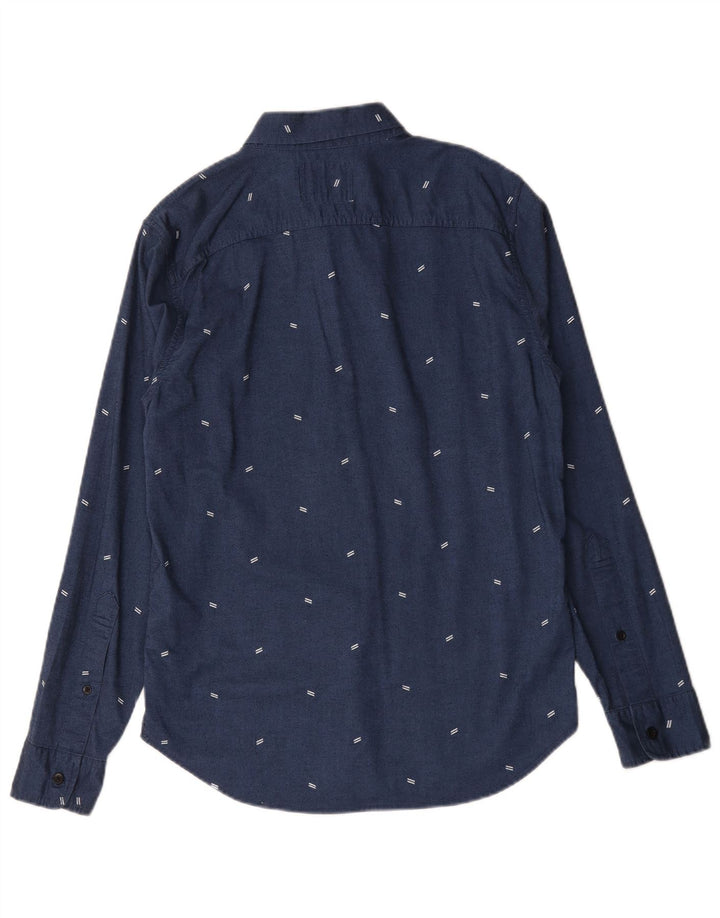 Camisa Hollister Hombre Pequeña Algodón Manchado Azul Marino