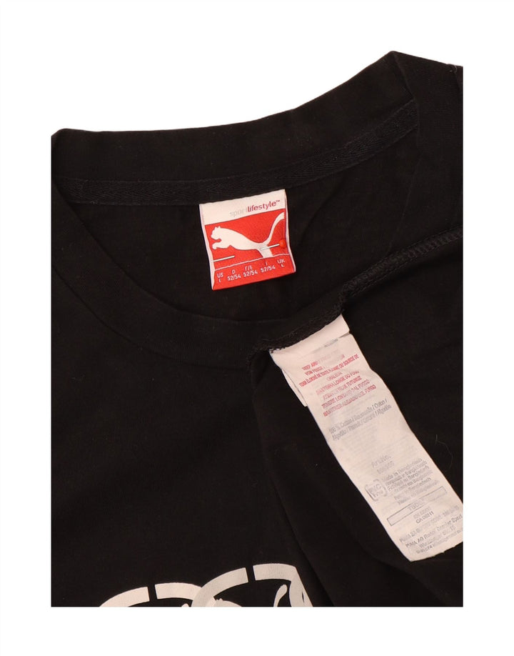 Puma - Camiseta gráfica para hombre, talla grande, algodón negro