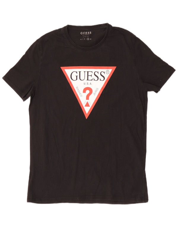 Guess Hombre Slim Fit Graphic Camiseta Top XL Algodón Negro
