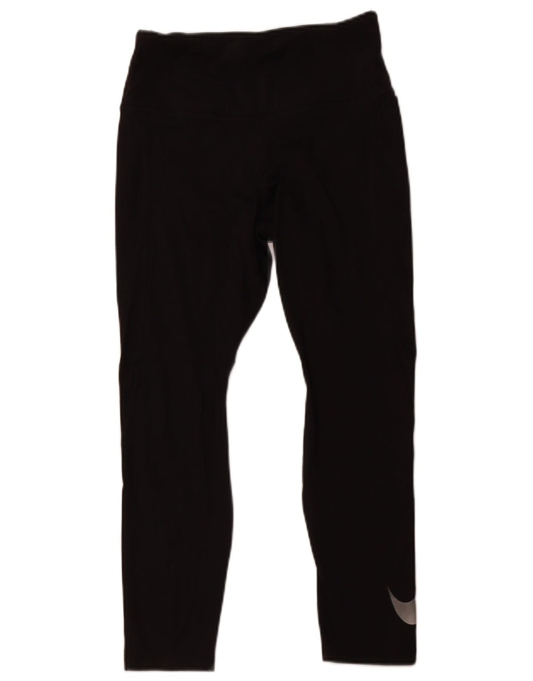 NIKE Leggings cortos Dri Fit para mujer UK 12 Mediano Negro Poliéster