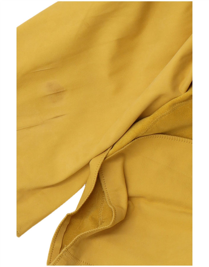 DI BARI Chaqueta de ante extragrande para mujer EU 42 Cuero amarillo grande