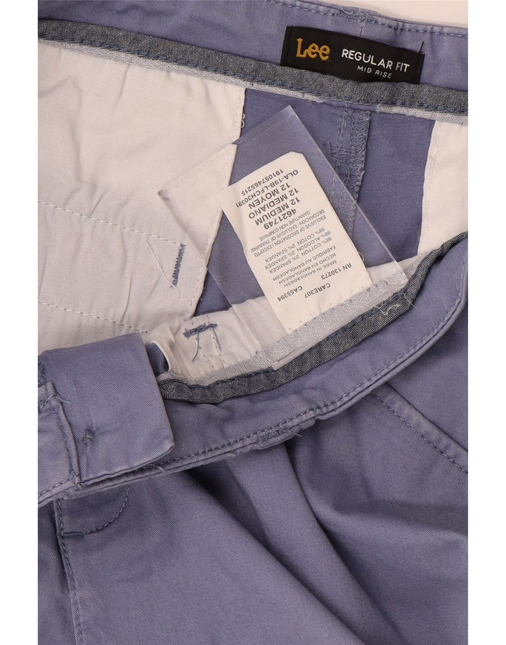 LEE Pantalones cortos chinos de talle medio para mujer, ajuste regular, US 12, grande, W32, algodón morado