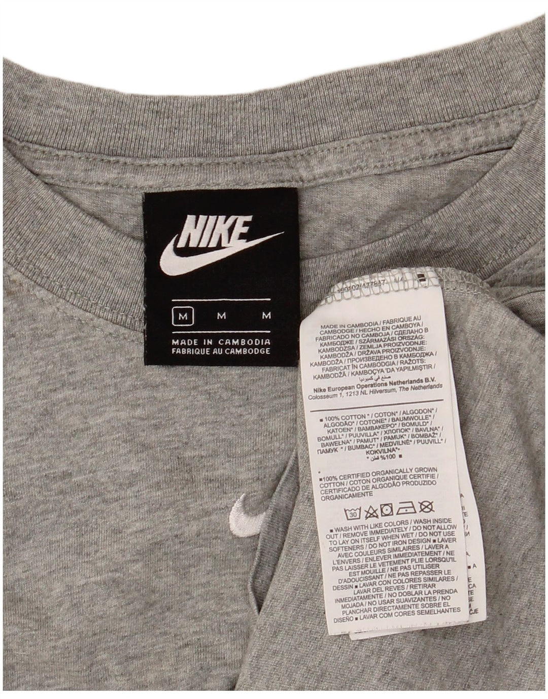 Camiseta NIKE Hombre Top Gris Medio Algodón