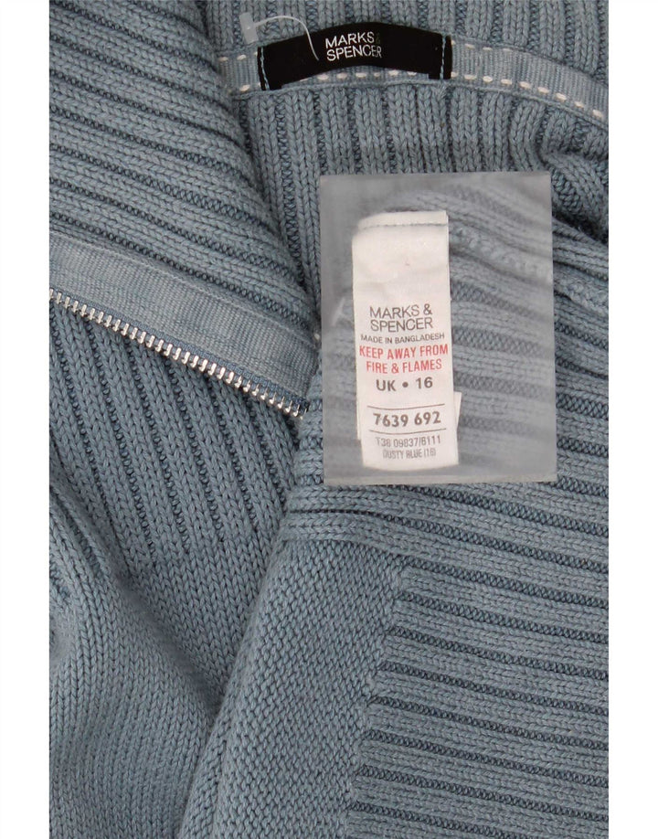 Marks & Spencer - Cárdigan para mujer, talla 40, algodón azul grande