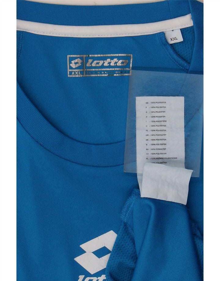 Lotto Camiseta para hombre Top 2XL Azul Colorblock Poliéster