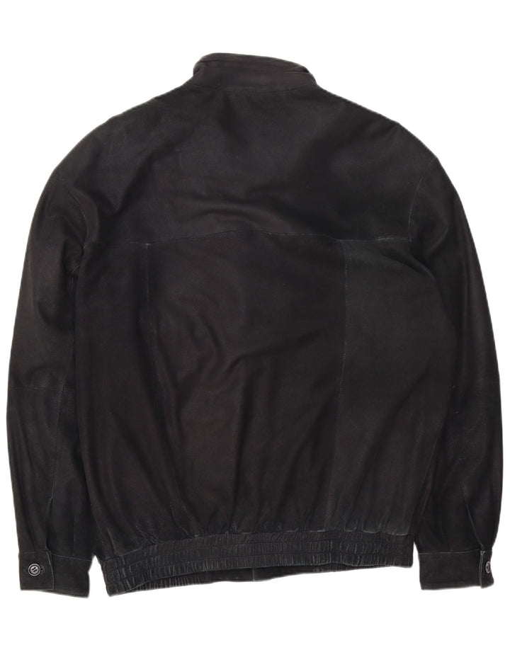 ITALLO Chaqueta bomber de ante para hombre IT 52 XL Cuero negro