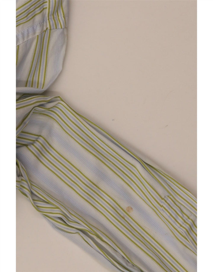 Camisa Lacoste Hombre Talla 44 XL Algodón Rayas Azul