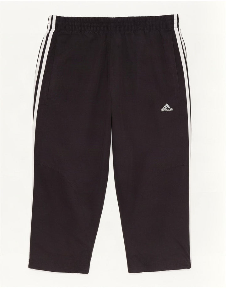 Adidas Mujer Capri Chándal Pantalones UK 10 Pequeño Poliéster Negro