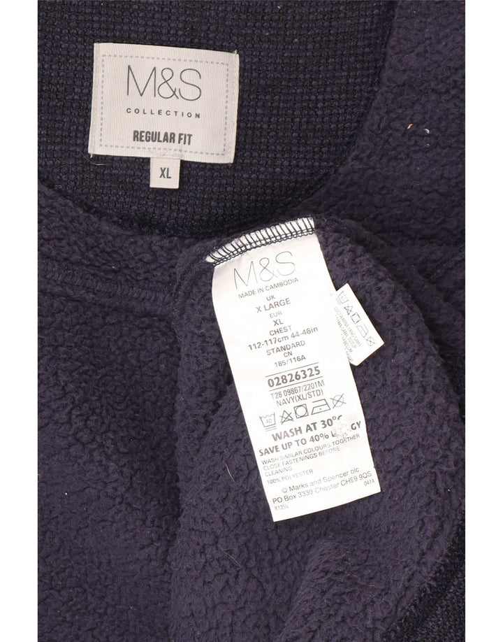 Marks & Spencer Chaqueta Bomber para Hombre UK 42 XL Poliéster Azul Marino
