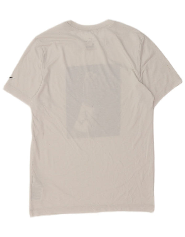 Nike Dri Fit Graphic Camiseta para hombre, talla pequeña, algodón blanco