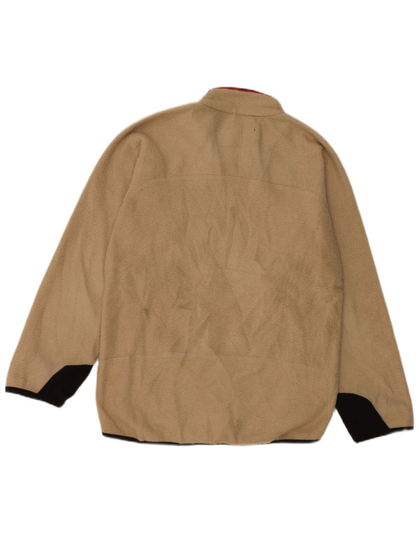 FILA Chaqueta polar para hombre UK 36 Small Beige Colorblock Poliéster