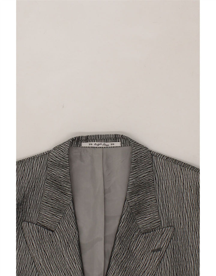 ANGELO LITRICO Womens Blazer Jacket UK 18 XL Silver Pinstripe Vintage Angelo Litrico and Second-Hand Angelo Litrico from Messina Hembry 