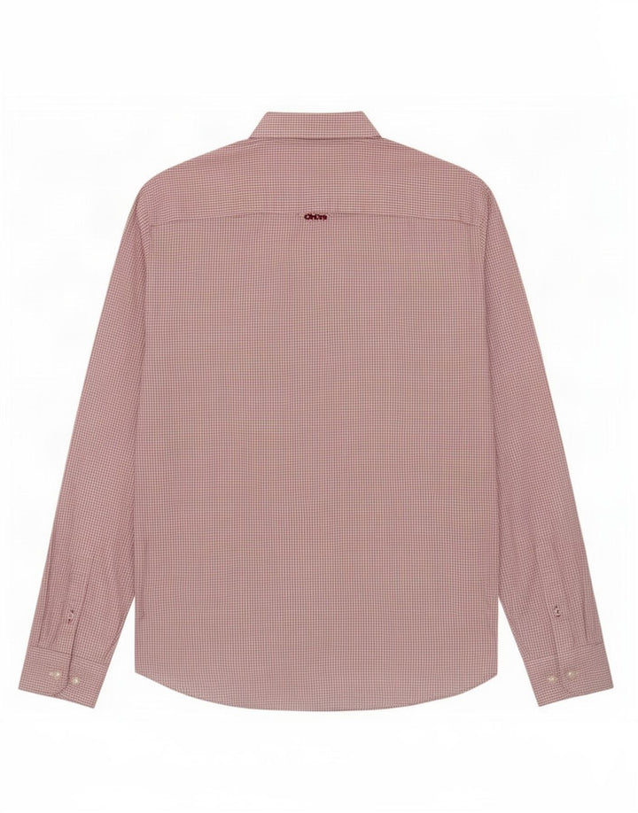 Crew Clothing Camisa ajustada para hombre Algodón a cuadros rojo mediano