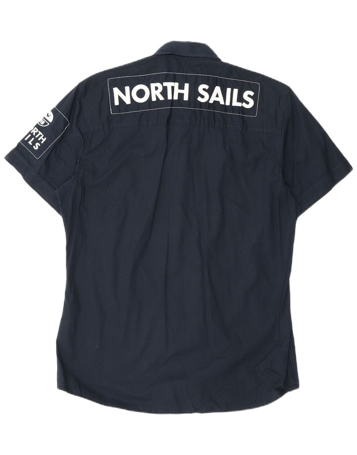 North Sails Camisa gráfica de manga corta para hombre Algodón azul marino medio