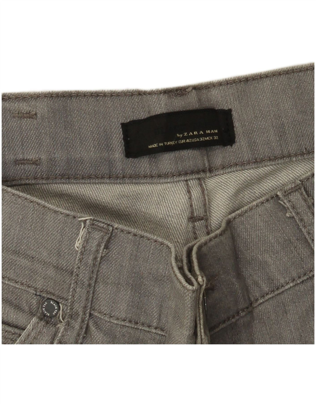 Zara Jeans rectos para hombre EU 42 Large W32 L32 Gris