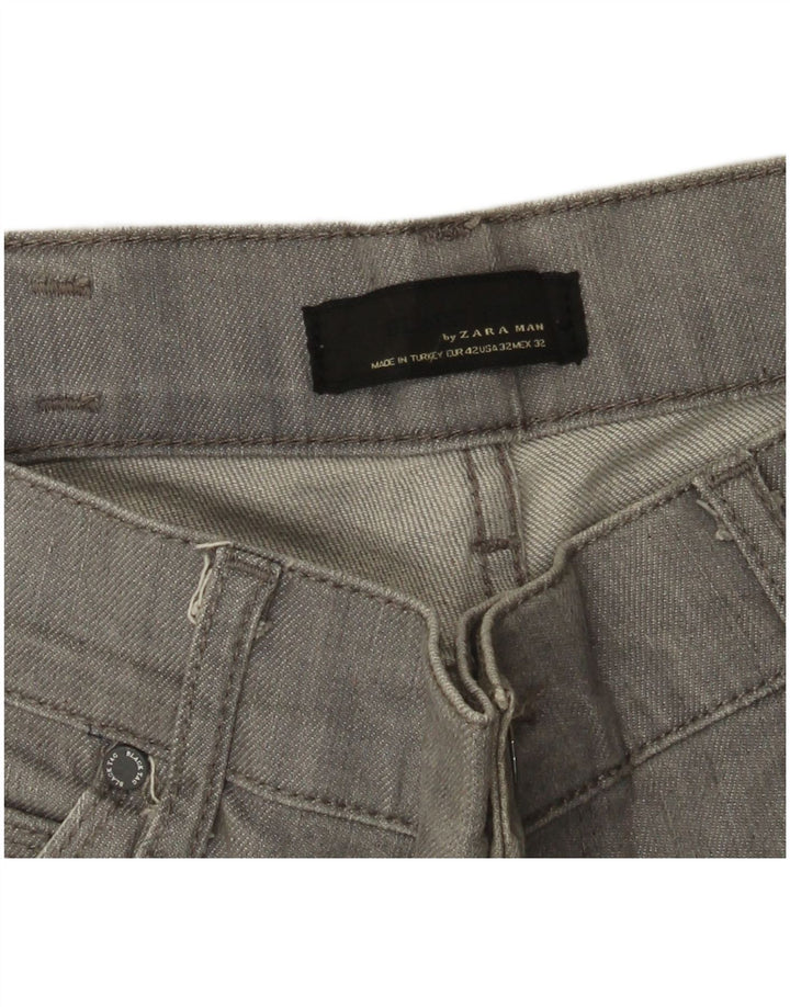 Zara Jeans rectos para hombre EU 42 Large W32 L32 Gris