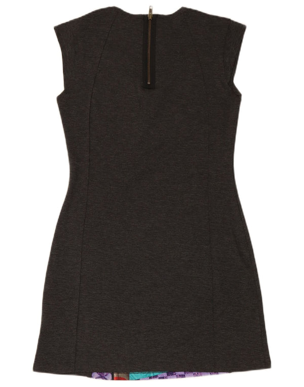 DESIGUAL Vestido tubo sin mangas para mujer UK 44 Gris medio Patchwork