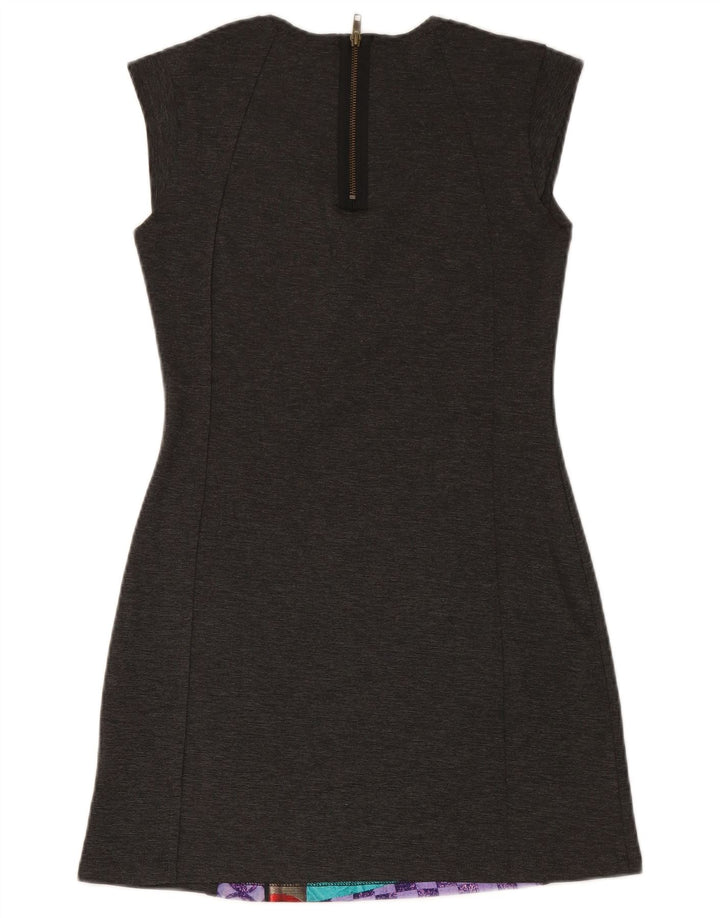 DESIGUAL Vestido tubo sin mangas para mujer UK 44 Gris medio Patchwork
