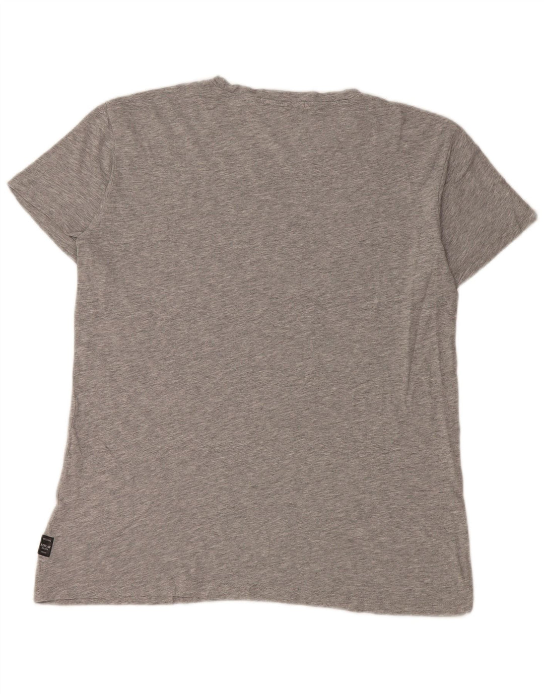 REPLAY Camiseta gráfica para mujer Top UK 46 Large Grey Cotton