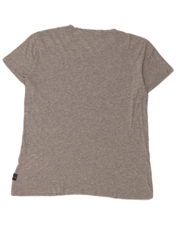 REPLAY Camiseta gráfica para mujer Top UK 46 Large Grey Cotton