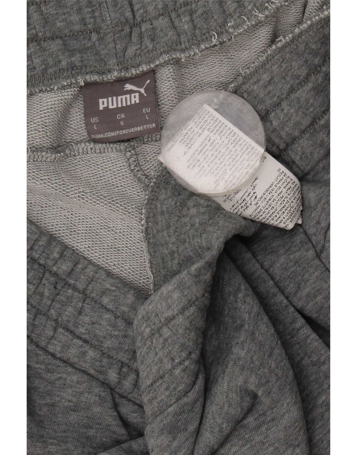 Puma Pantalones cortos deportivos para hombre de algodón moteado gris grande