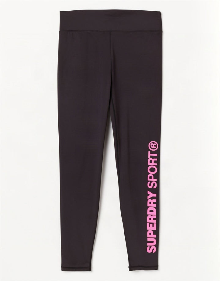 Superdry Leggings gráficos para mujer, talla 44, poliéster negro grande