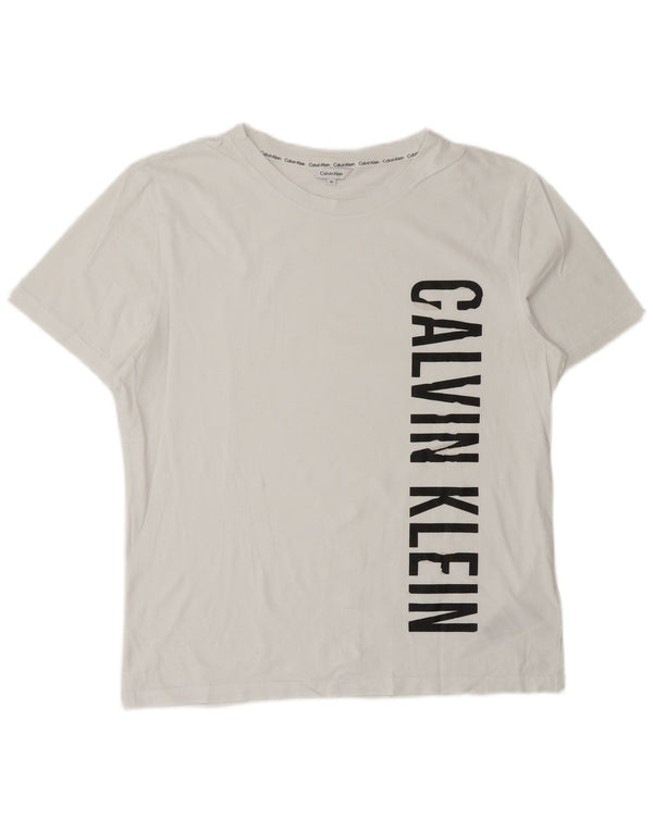 CALVIN KLEIN Camiseta gráfica para hombre Top Medium White Cotton