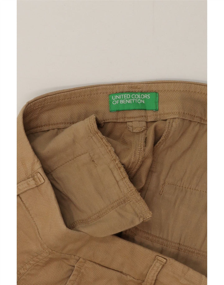 BENETTON Pantalones cortos chinos para hombre W38 XL Beige