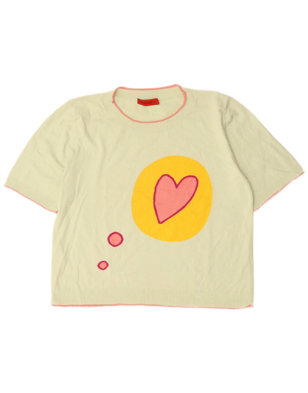 Max & Co. Blusa de punto gráfico para mujer UK 46 Large Green