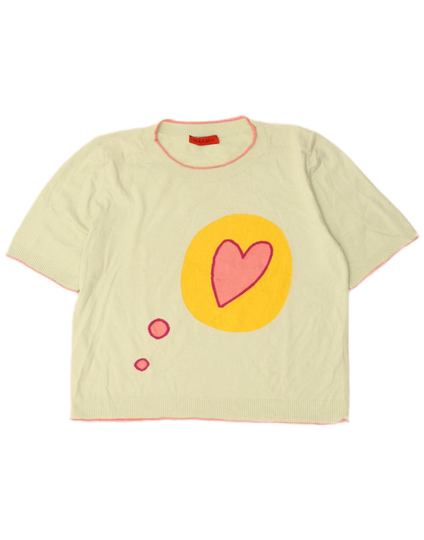 Max & Co. Blusa de punto gráfico para mujer UK 46 Large Green