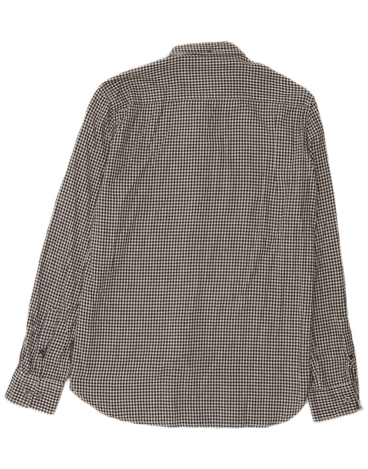 Camisa de hombre French Connection de algodón a cuadros en color negro mediano
