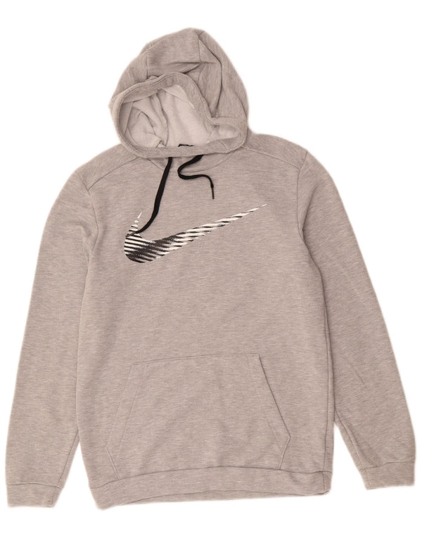 Nike Dri Fit Graphic Sudadera con capucha para mujer UK 10 Small Grey Flecked