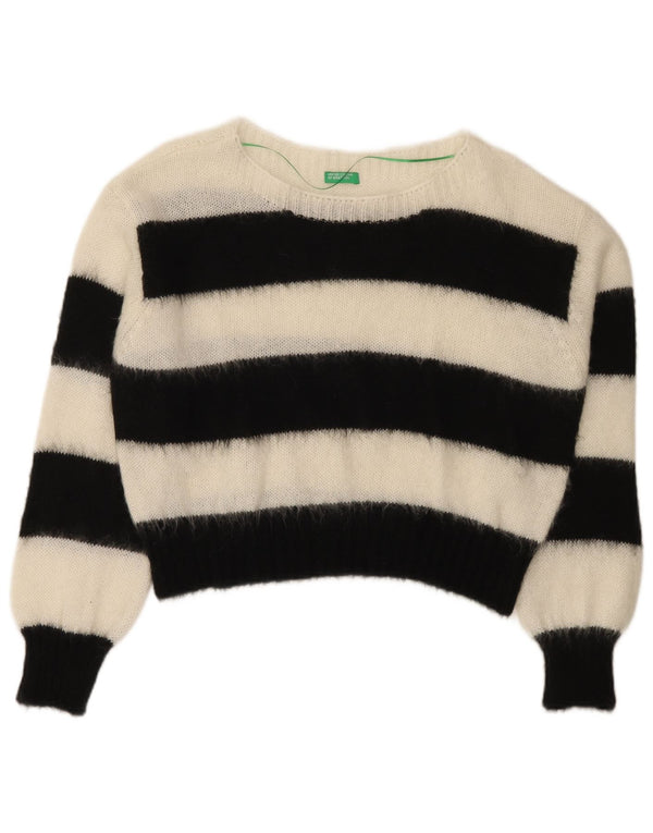 Benetton Jersey Con Cuello Barco Para Mujer UK 46 Large Multicolor Rayas