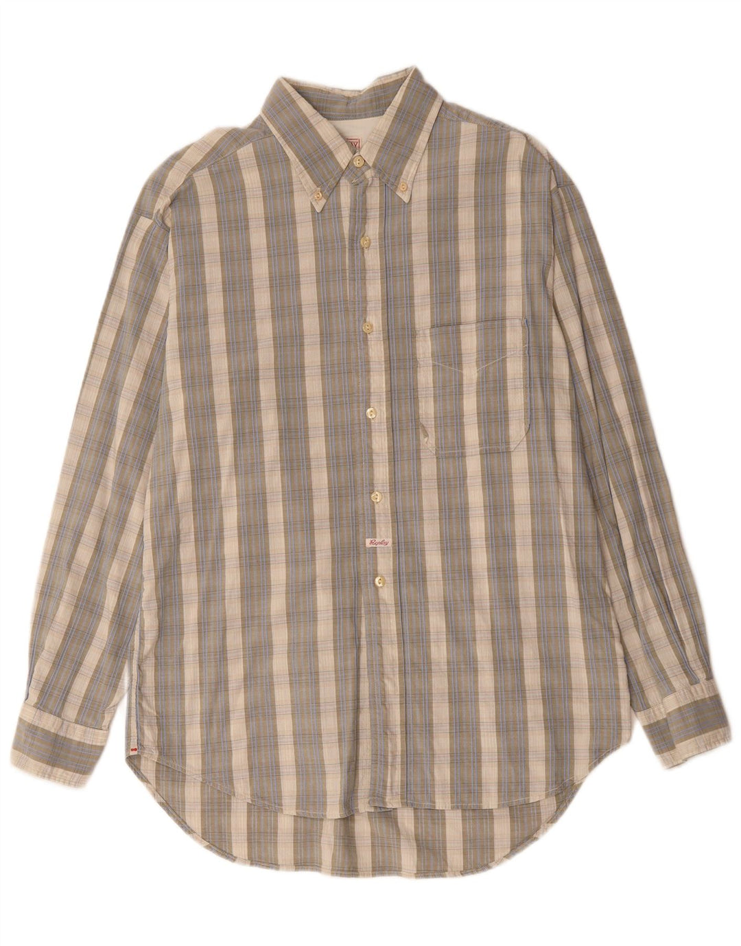 REPLAY Camisa Hombre Grande Gris Cuadros Algodón