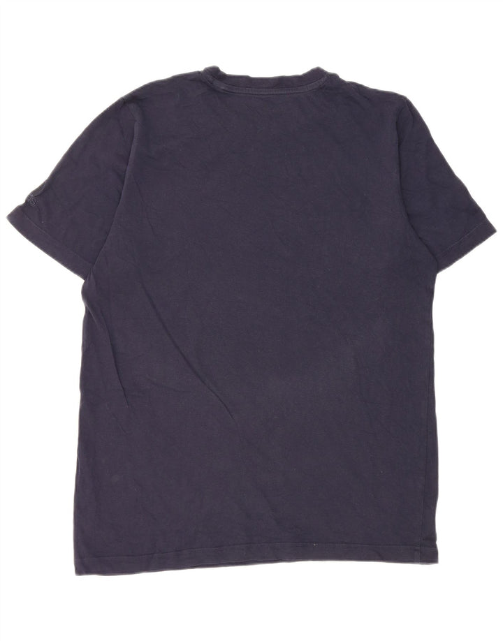 Adidas Hombre Camiseta Gráfica Top Medio Azul Marino Algodón